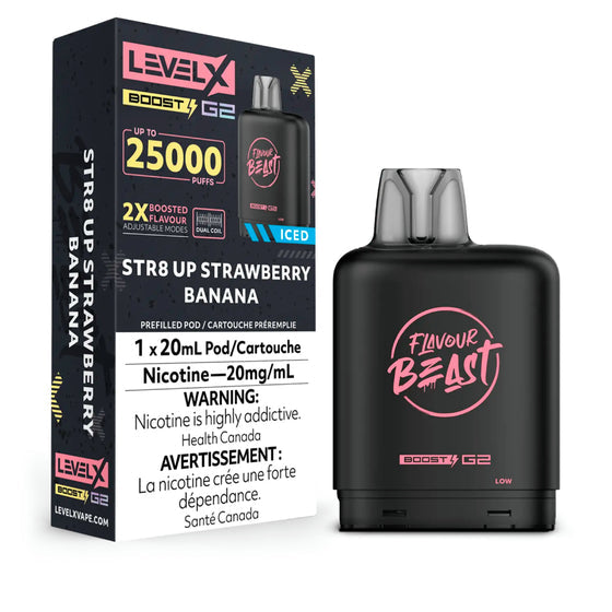 Level x 25000 str8 up strawberry banana Iced *