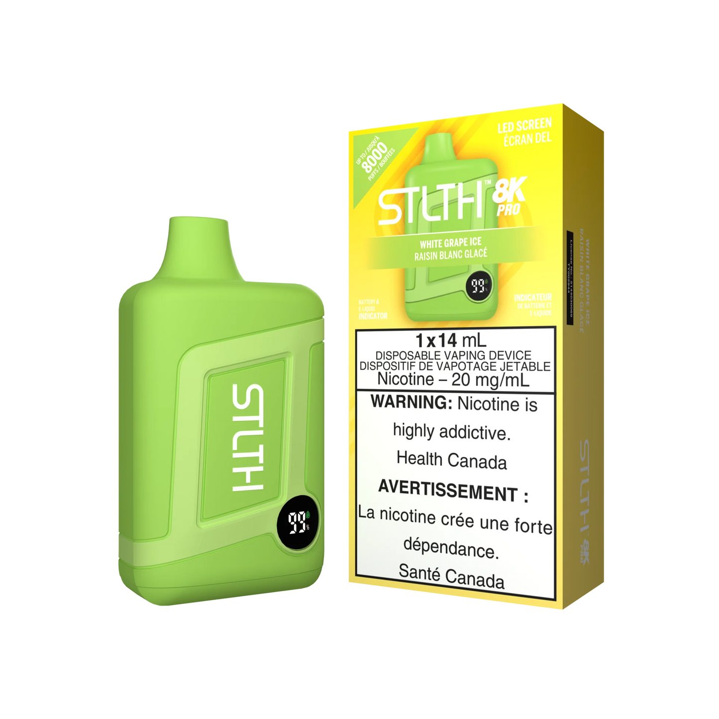 Stlth 8000 pro white grape ice ( provincial tax )