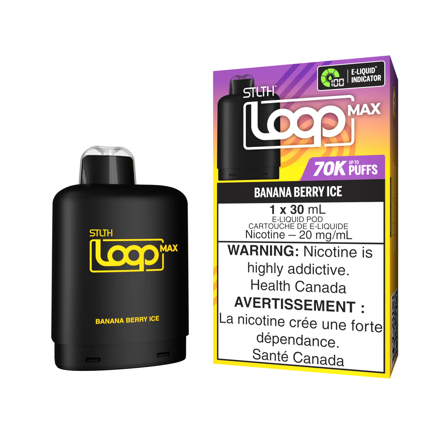 STLTH Loop pods 70k Banana Berry ice (Provincial tax)