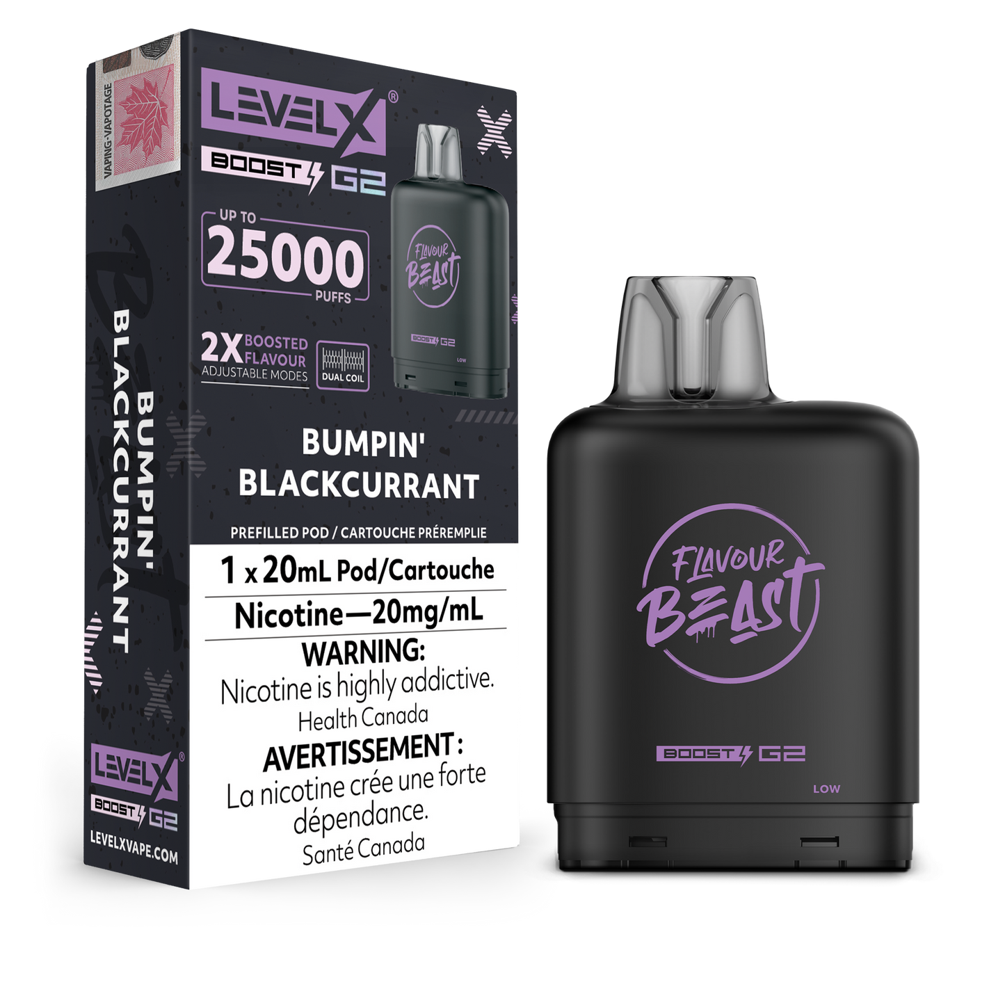 Level x 25000 Bumpin’ Blackcurrant (provincial tax)