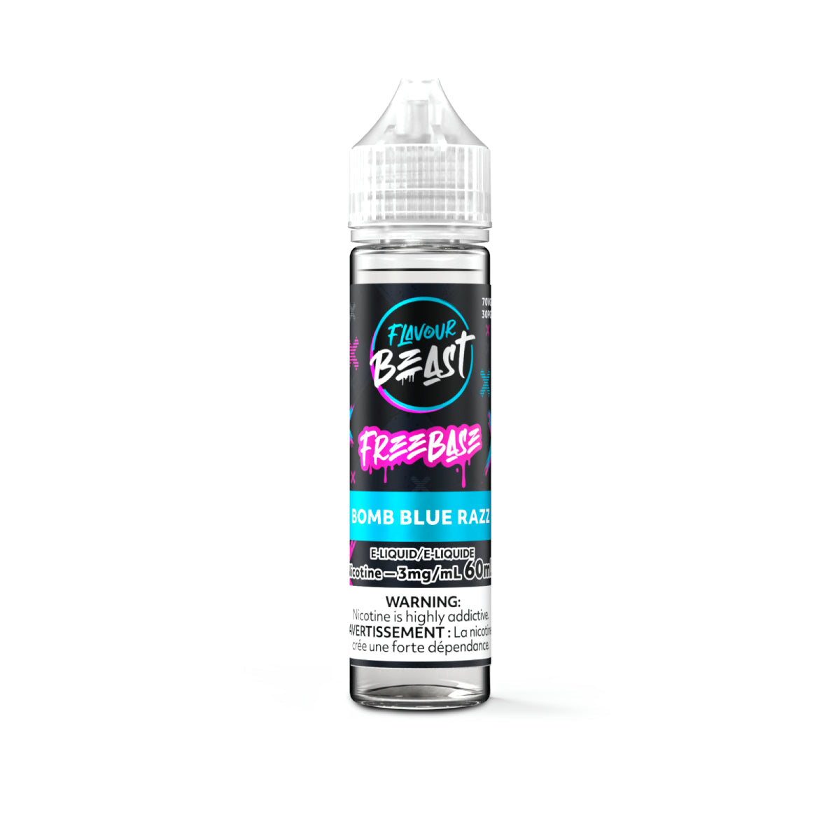 Flavour beast eliquid 3mg 60ml Bomb blue razz*