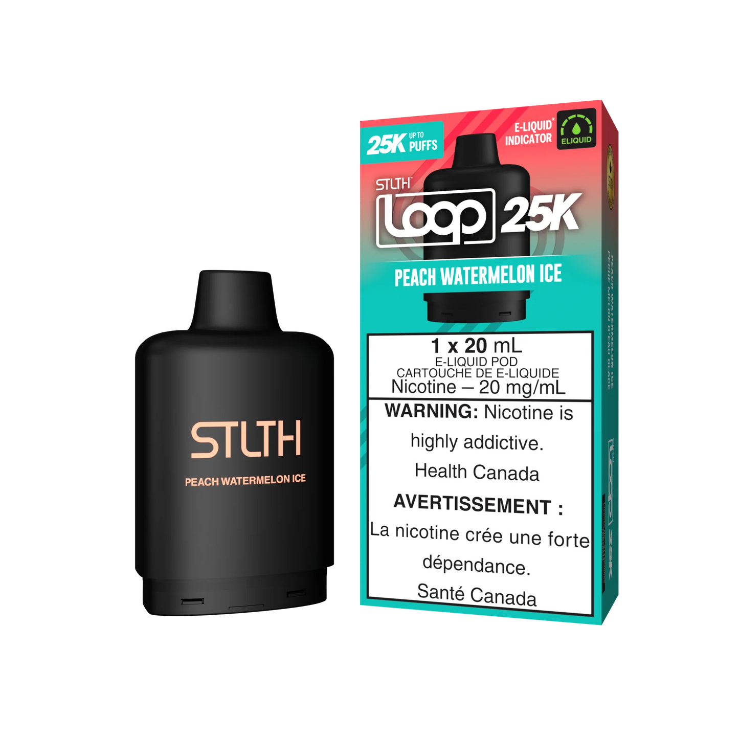 STLTH Loop pods 25k Peach watermelon ice (Provincial Tax)