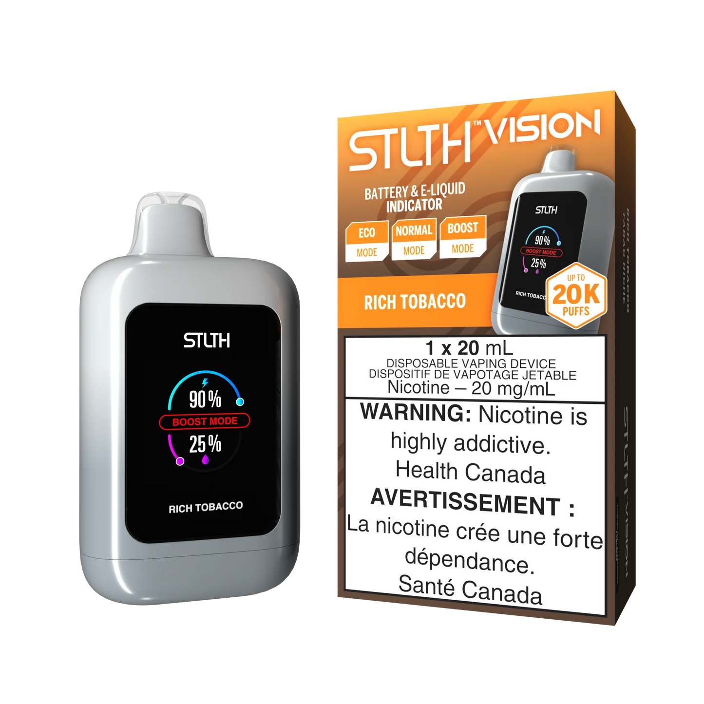 Stlth vision 20000 Rich Tobacco (provincial tax)