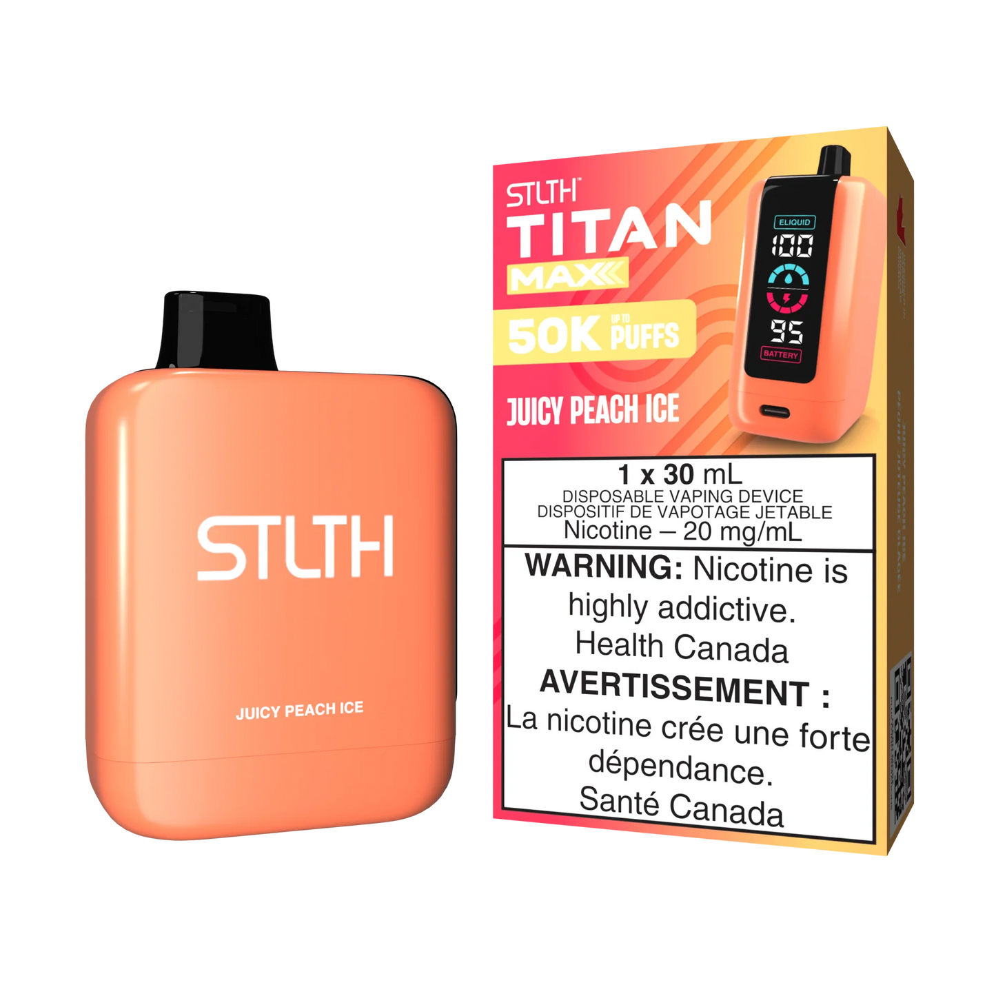 Stlth Titan max 50000 juicy peach ice (Provincial Tax)