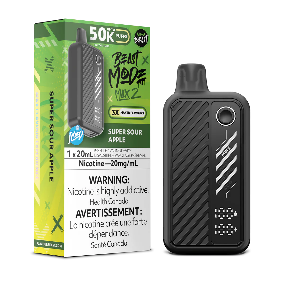 Flavour Beast Max 2 50k super sour apple (provincial)