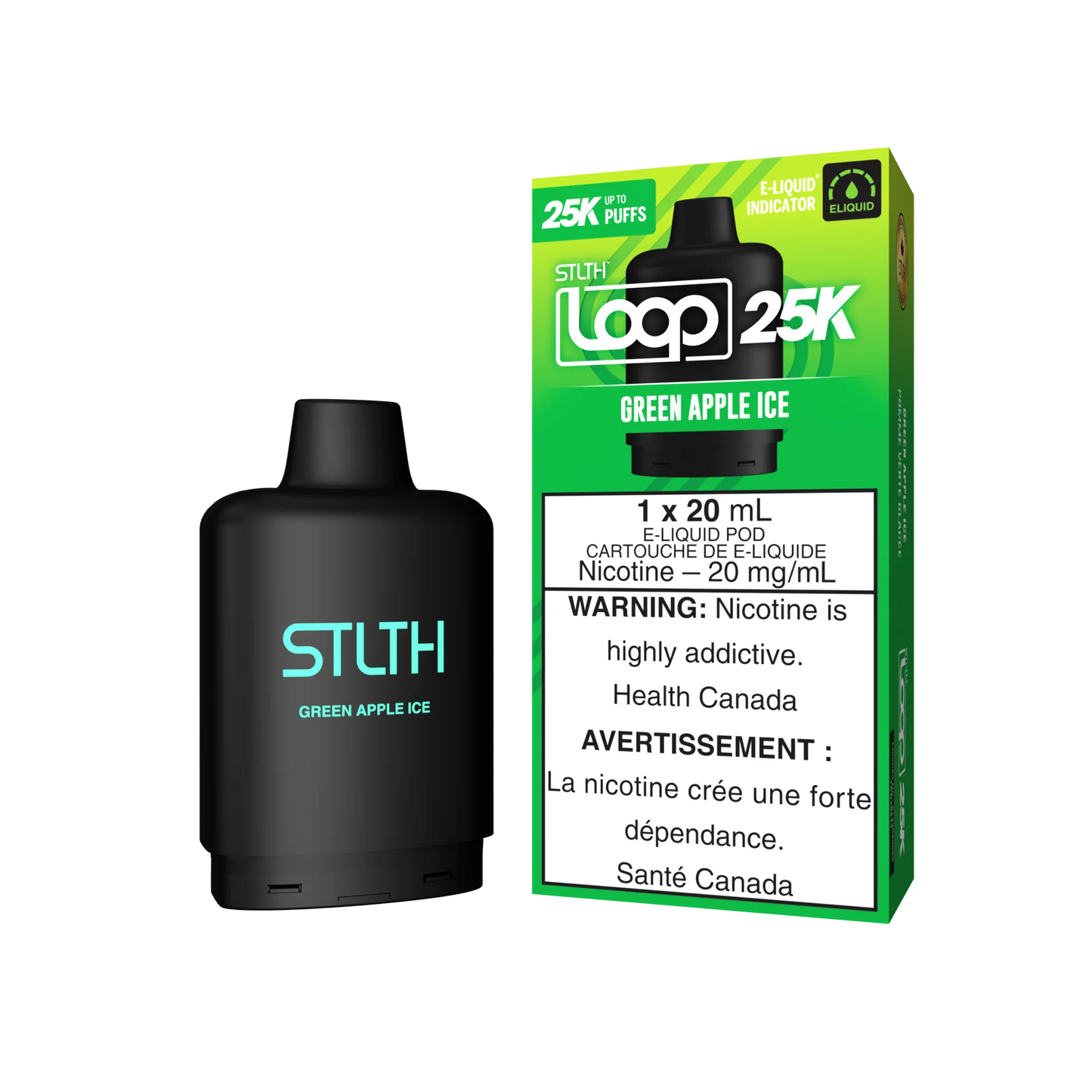 STLTH Loop pods 25k Green Apple ice (Provincial Tax)