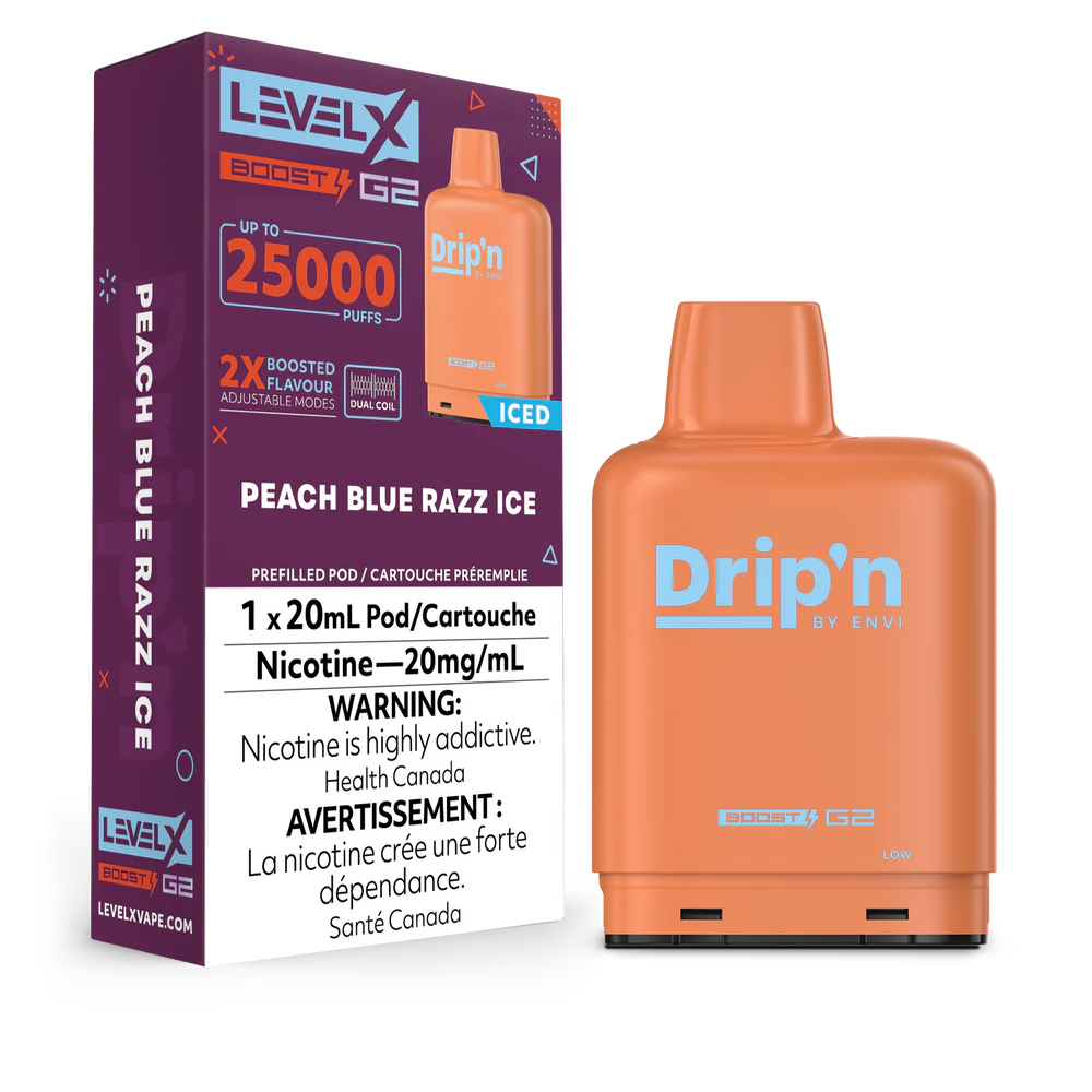 Dripn level x 25000 peach blue razz ice(provincial)