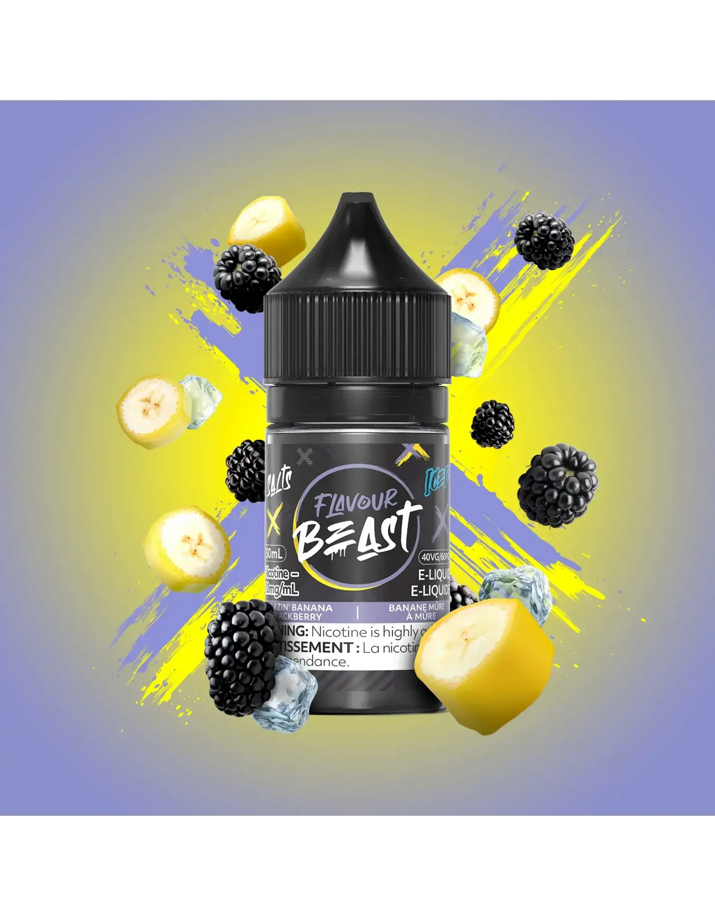 Flavour beast eliquid blazin banana blackberry iced 20mg *
