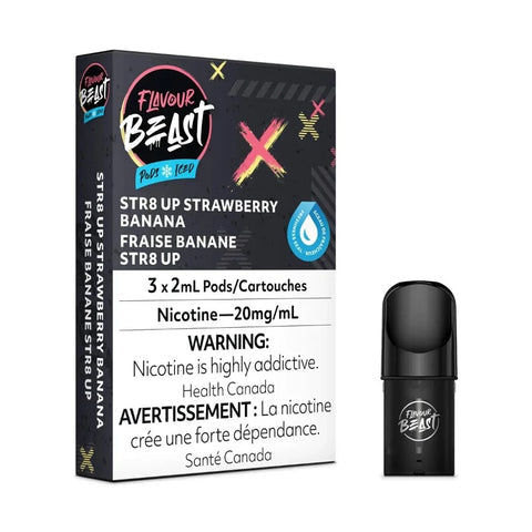 Flavour Beast Pods Str8 Up Strawberry Banana Iced (3x2ml) (provincial tax)