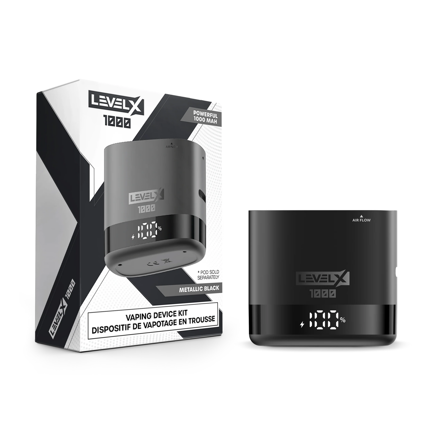 Level x 1000 device Metallic Black