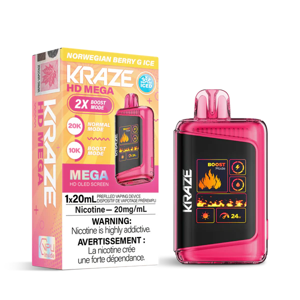 Kraze hd mega 20000 Norwegian berry g ice (provincial tax)