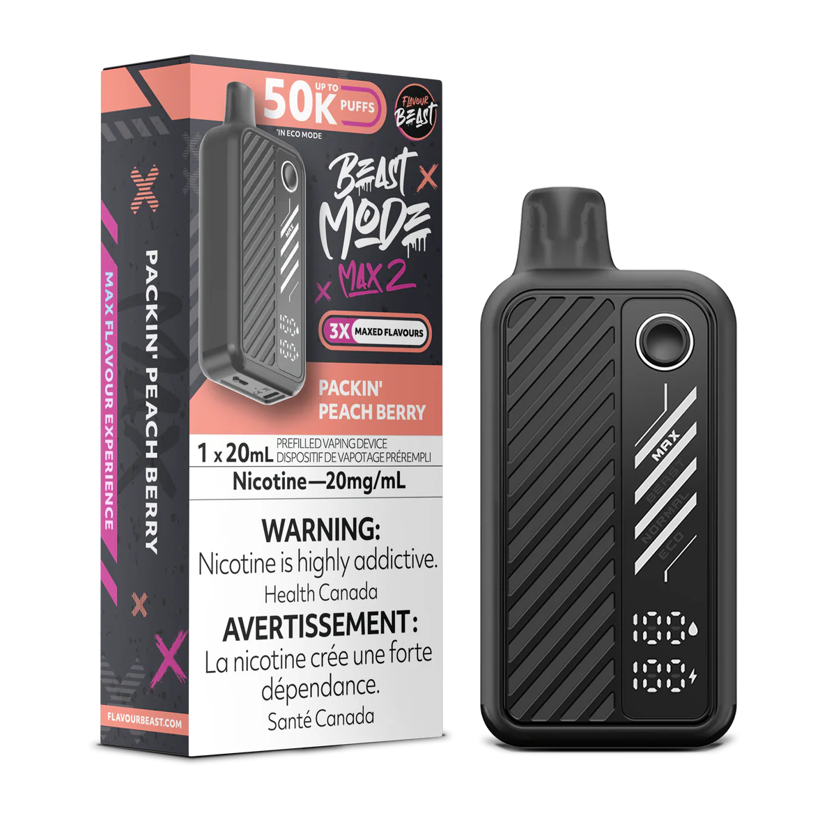 Flavour Beast Max 2 50k Packin peach Berry *