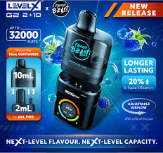 Level X 2ml Pod + 10ml container wild white grape 32000*