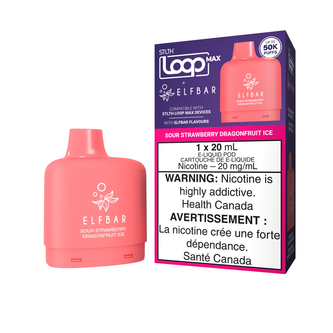 Stlth Loop max X Elfbar 50k sour strawberry dragonfruit ice (Provincial)