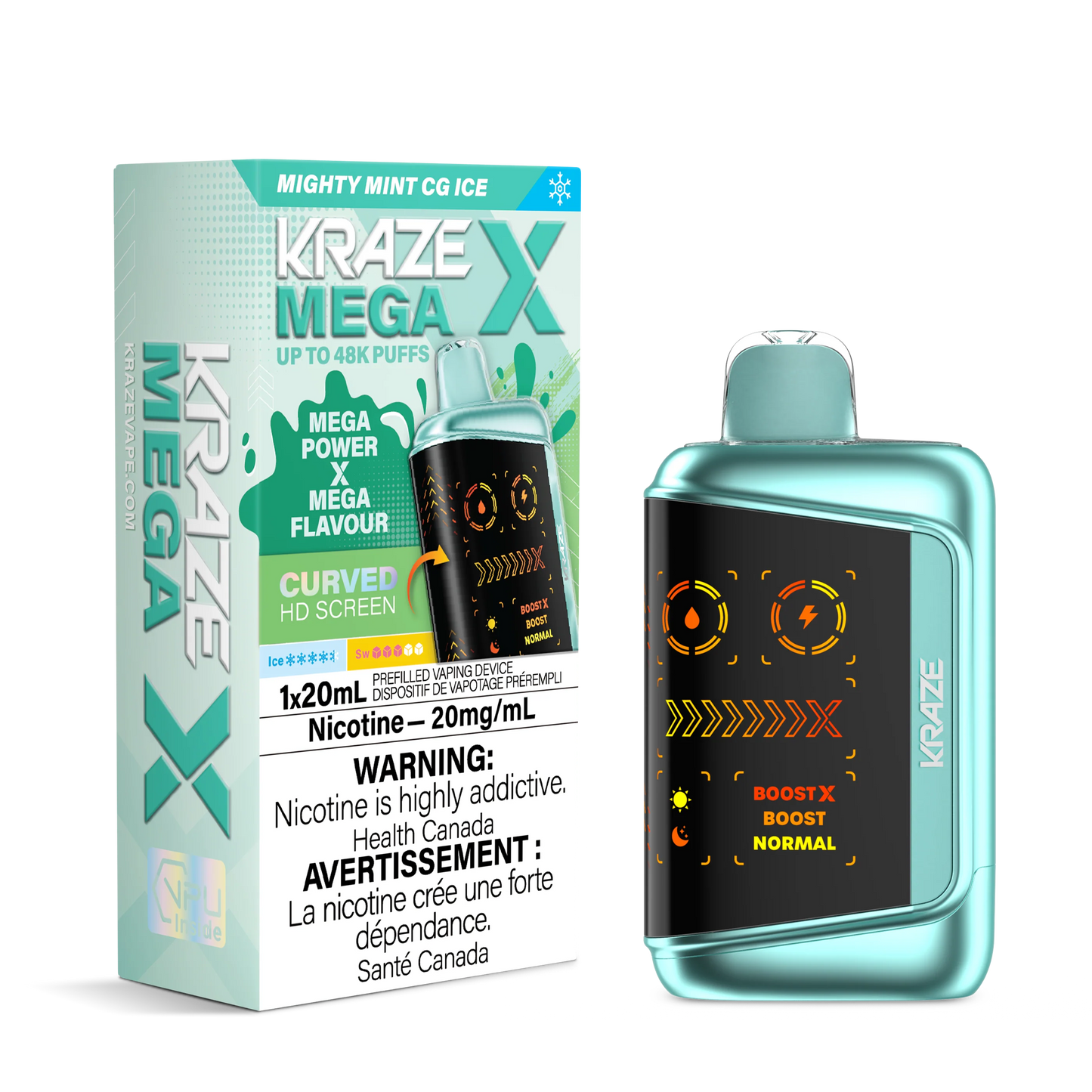 Kraze mega x 48k Mighty mint CG ice (provincial)
