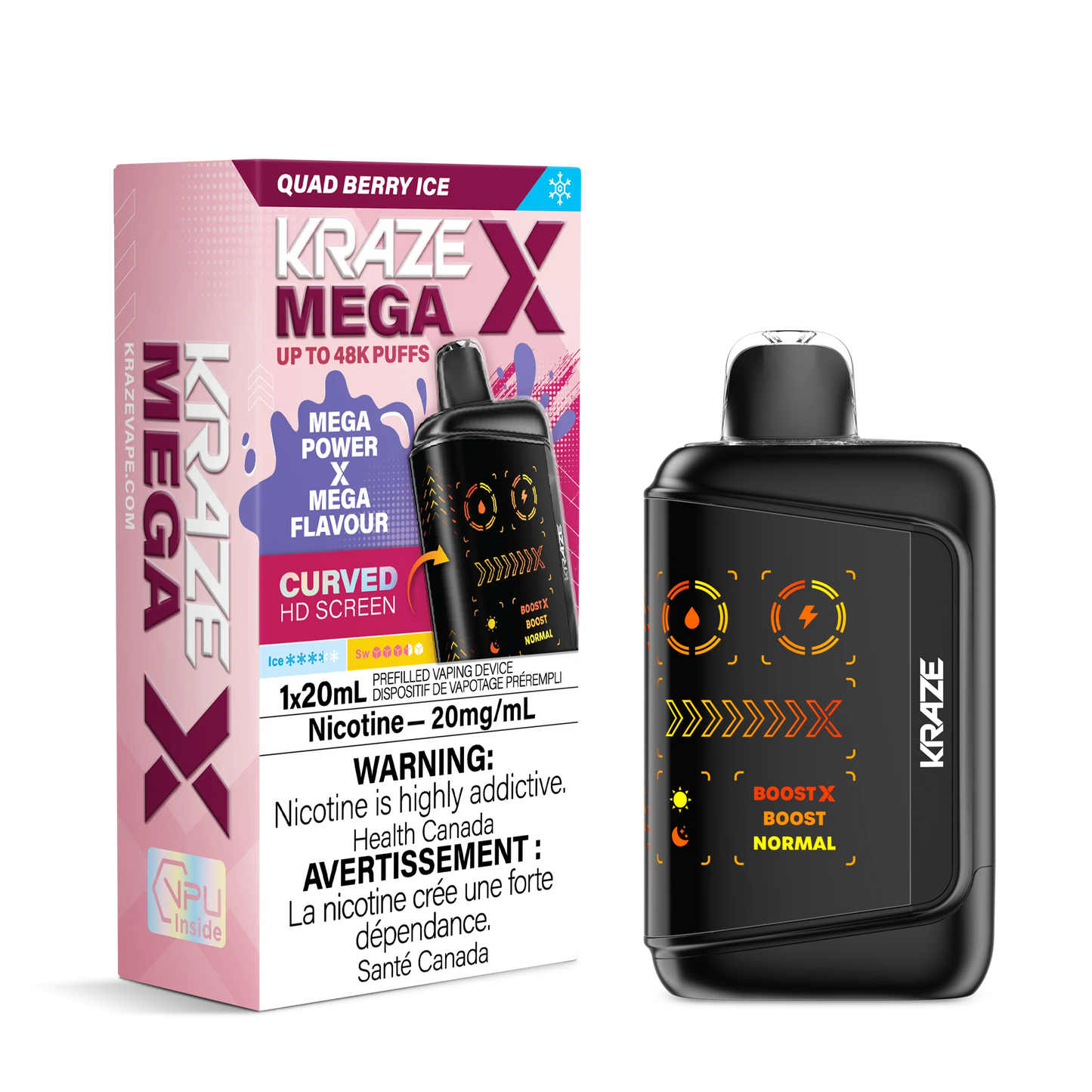 Kraze mega x 48k quad berry ice (provincial)