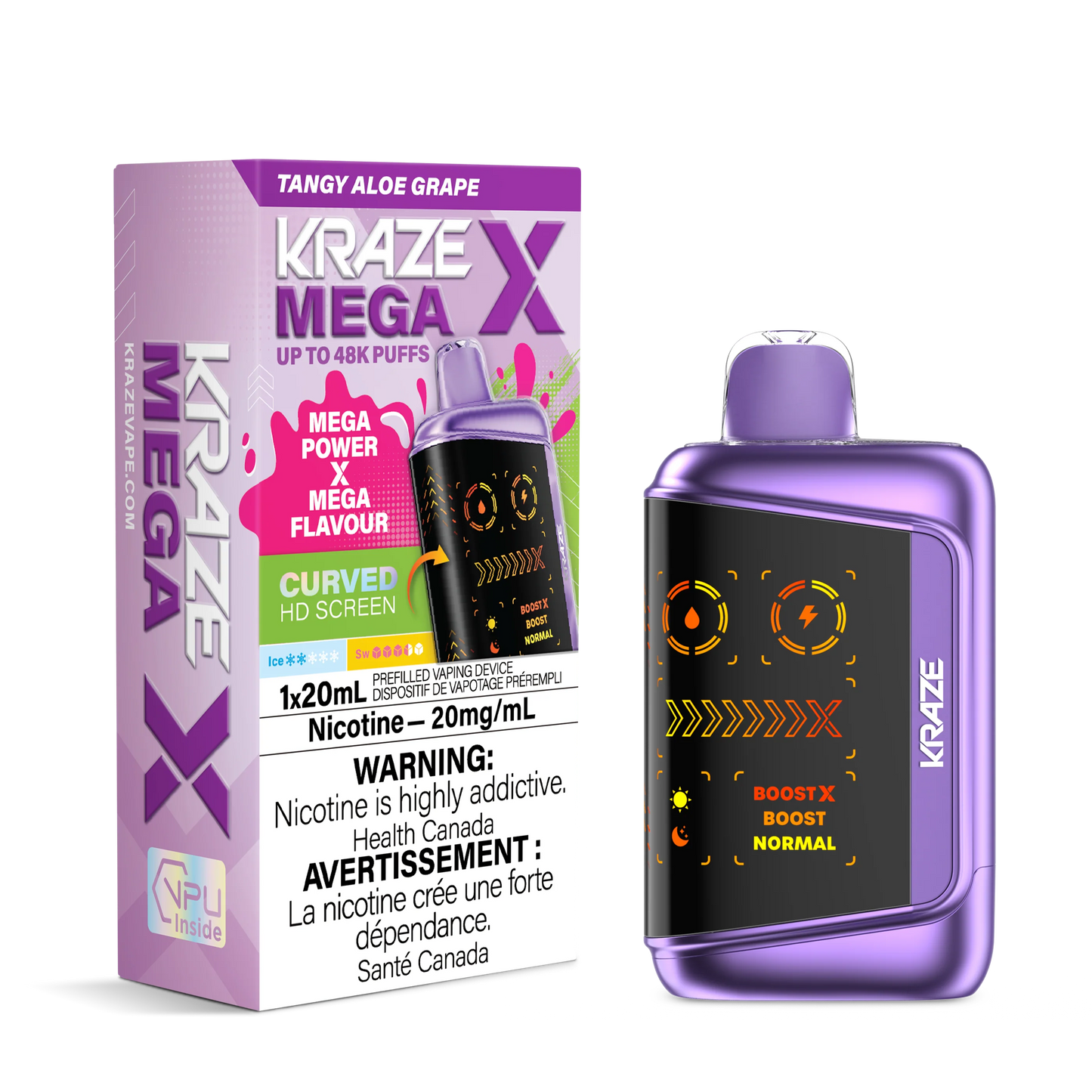 Kraze mega x 48k Tangy aloe grape (provincial)