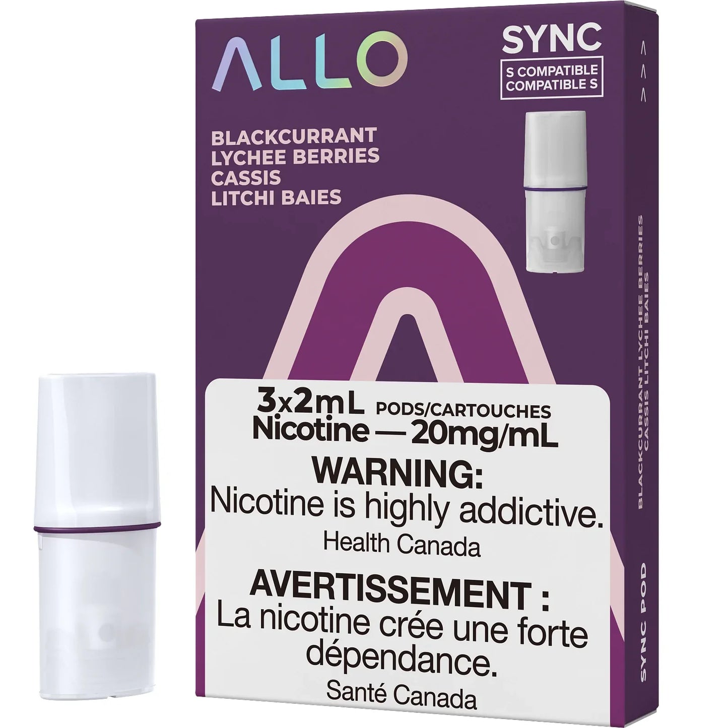 Allo Sync Pods Blackcurrant Lychee Berries (3x2ml) (Provincial Tax)