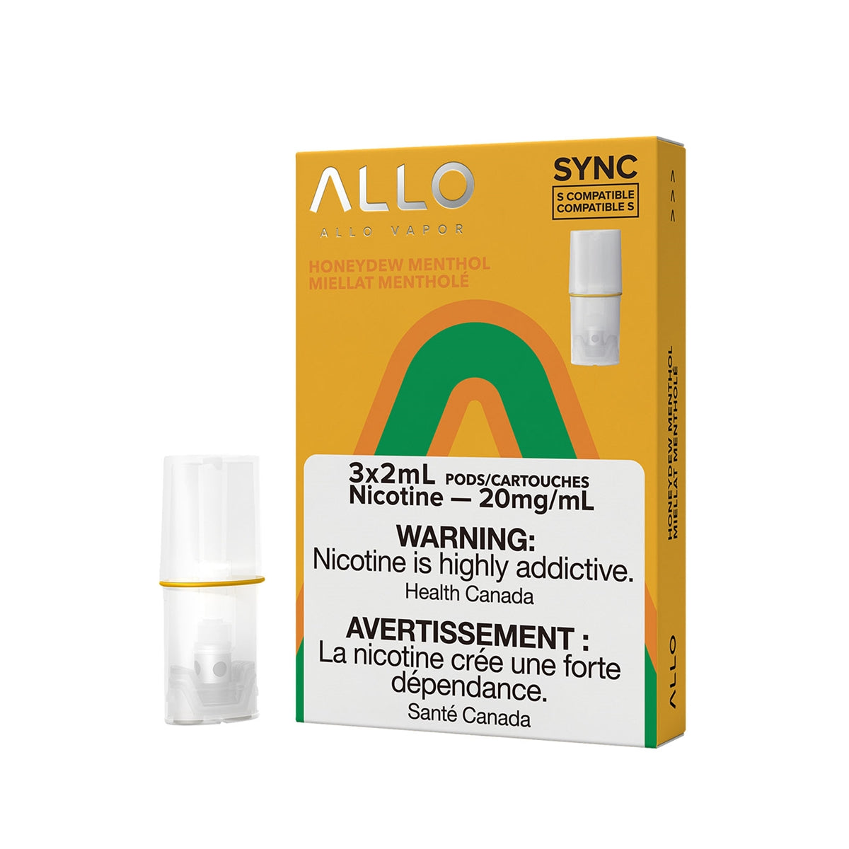 Allo Sync Pods Honeydew menthol (3x2ml) (Provincial Tax)
