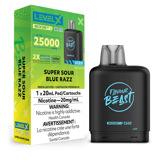 Level x 25000 Super sour blue razz*