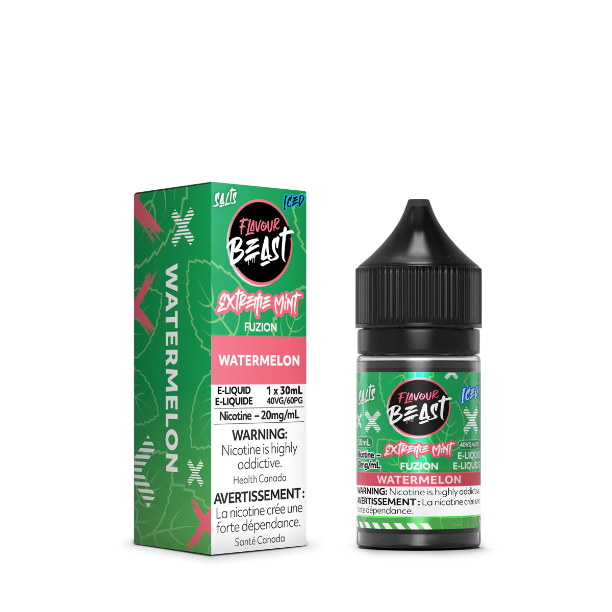 Flavour Beast eliquid Extreme Mint Fuzion Watermelon Iced 20mg/30ml*