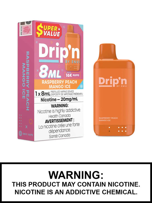 Dripn Envi 16000 raspberry peach mango ice (Provincial tax)