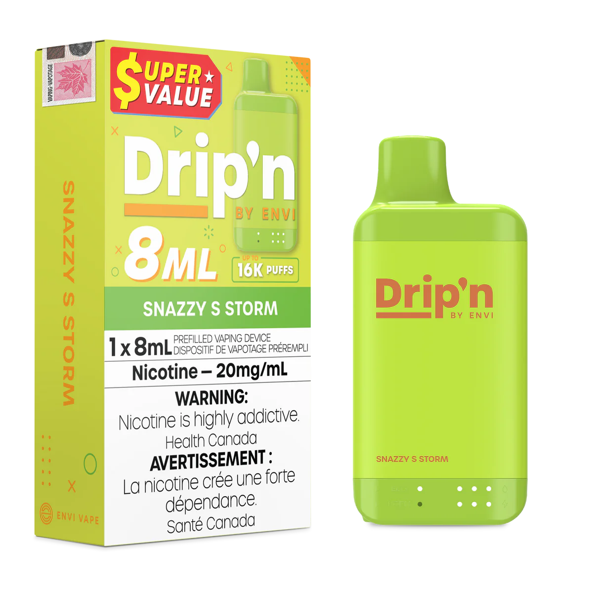 Dripn Envi 16000 snazzy storm (Provincial tax)