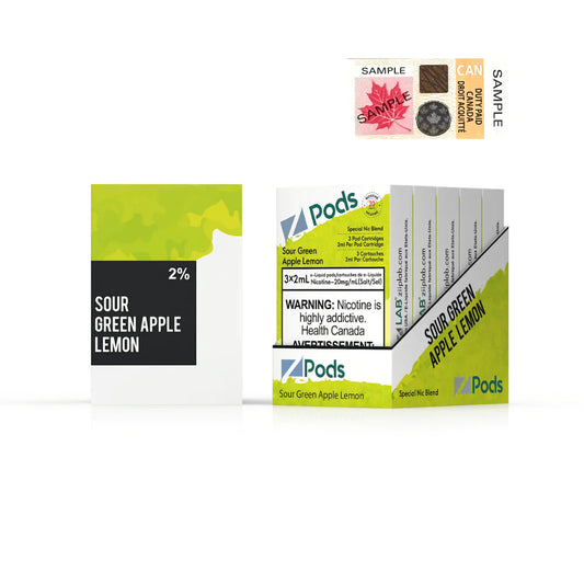 Z pods sour green apple lemon