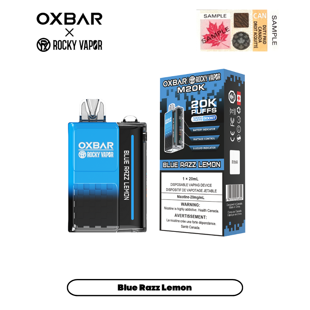 Oxbar 20000 blue razz lemon