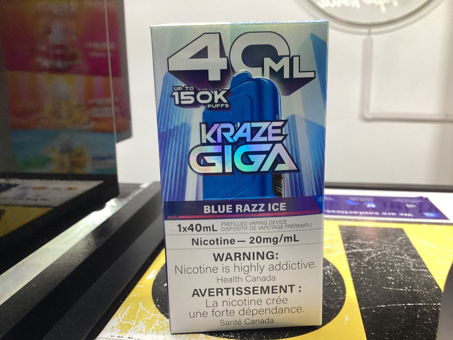 Kraze Giga 150k Blue Razz ice