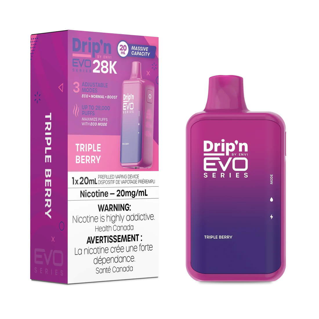 Dripn Evo 28000 triple Berry (provincial tax)