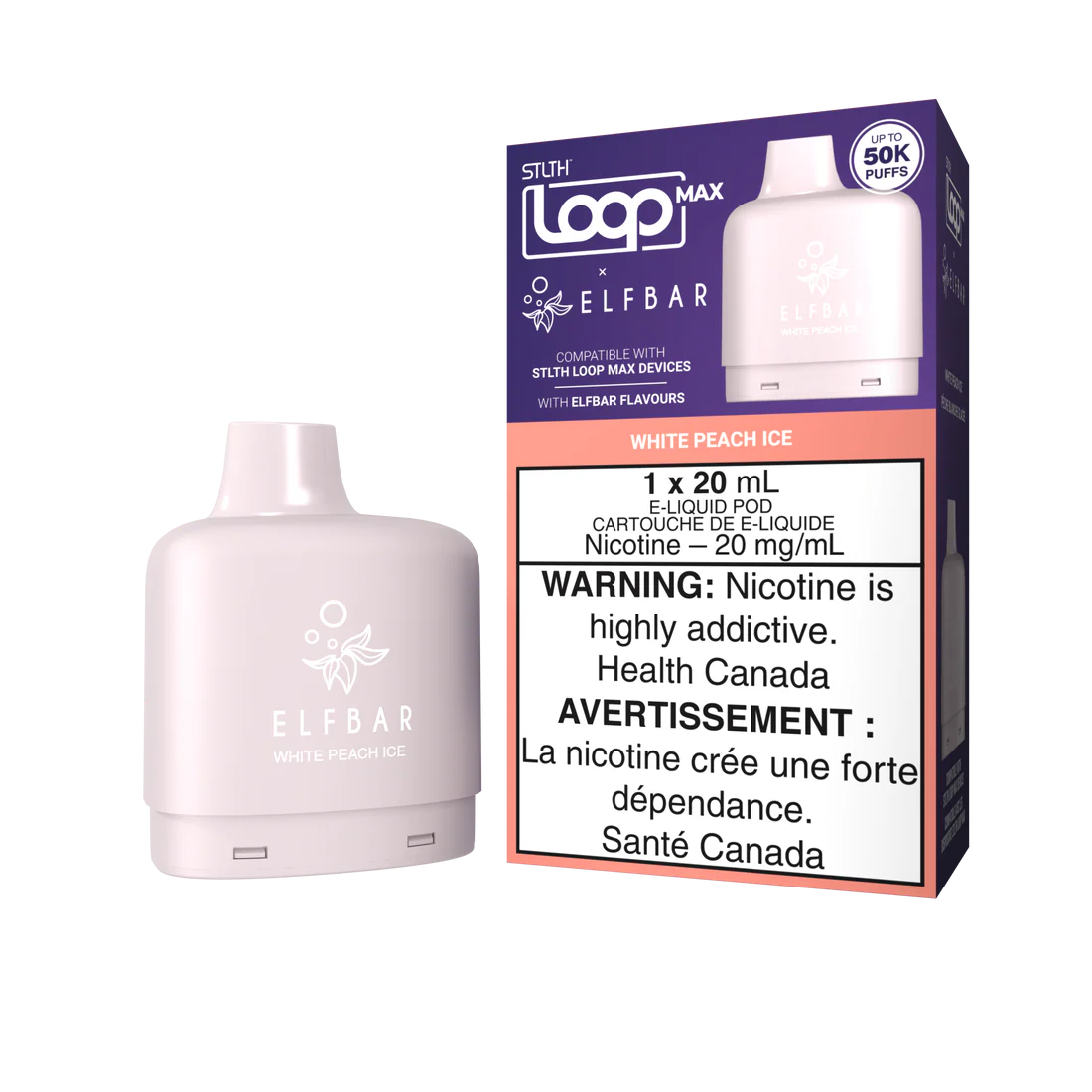 Stlth Loop max X Elfbar 50k white peach ice (Provincial)