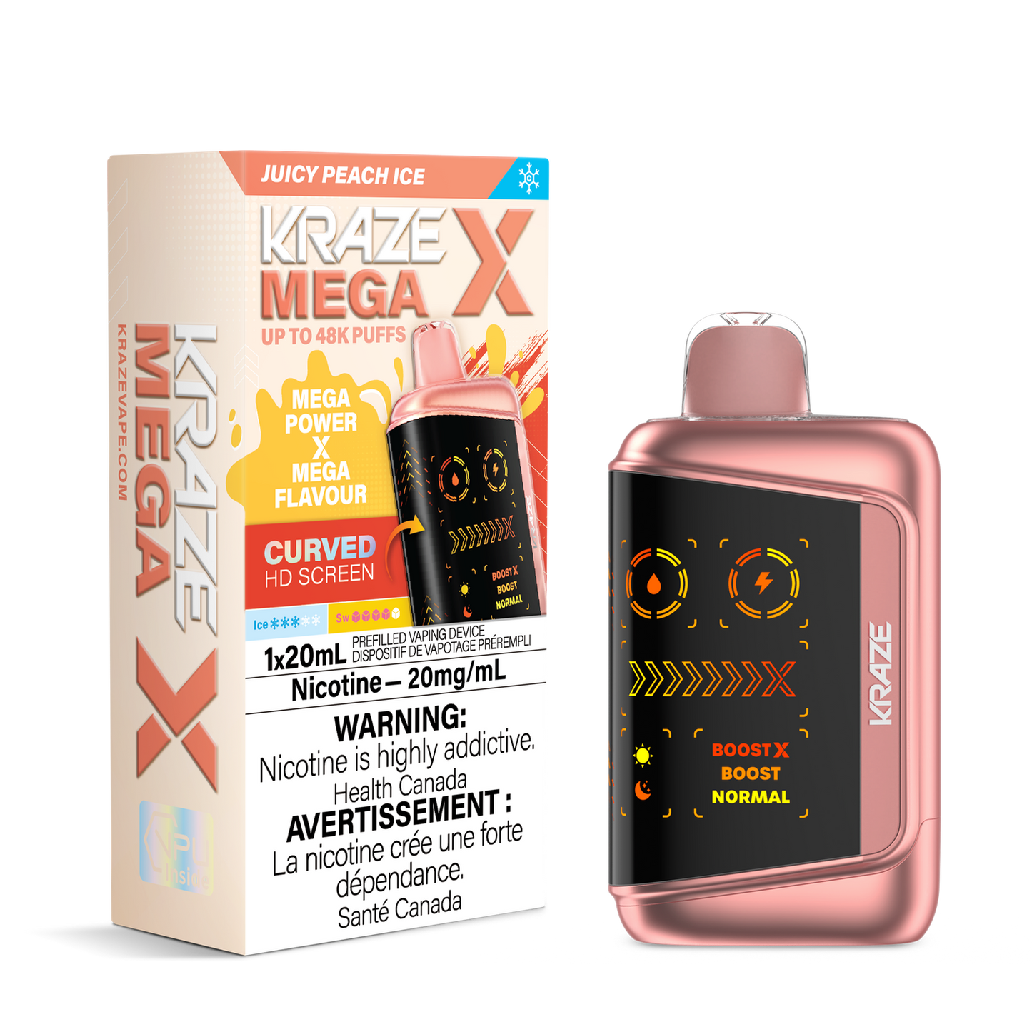 Kraze mega x 48k juicy peach ice (provincial)