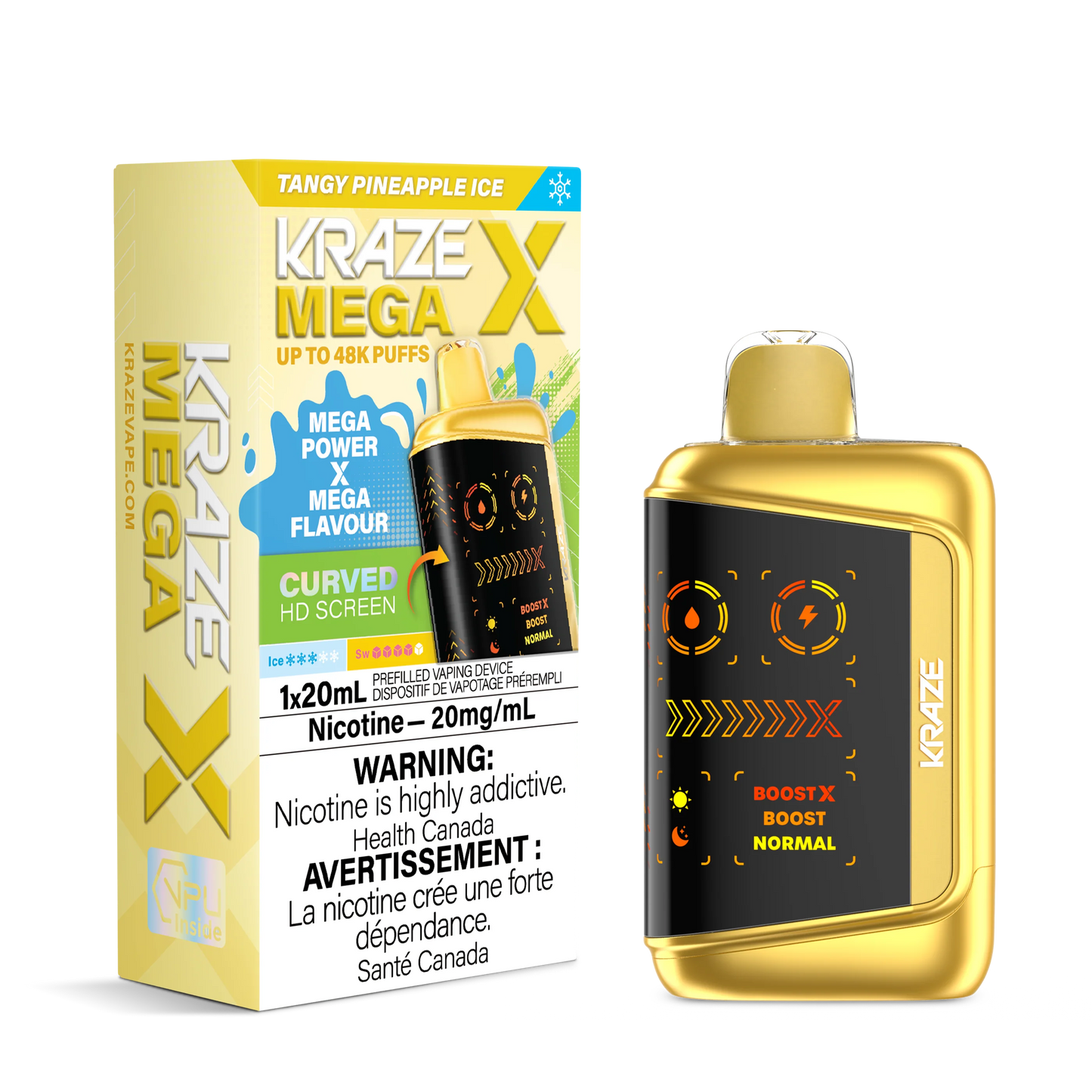 Kraze mega x 48k Tangy pineapple ice (provincial)