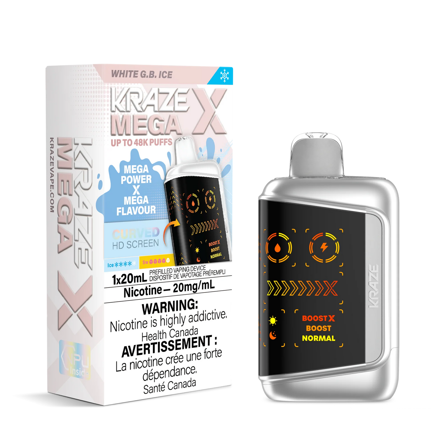 Kraze mega x 48k WhiteG.B ice(provincial)