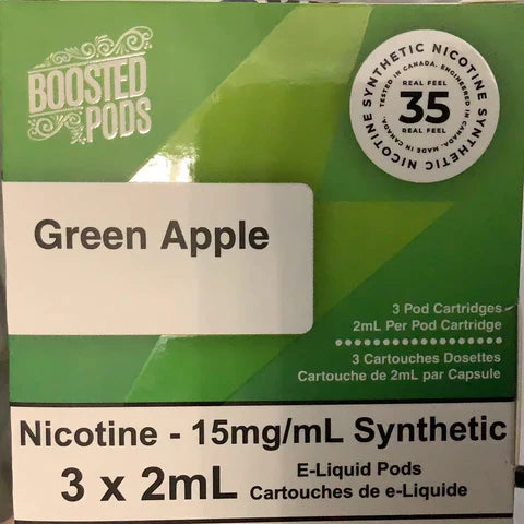 Boosted Pods 15mg (3x2ml) Synthetic 35 Sour Green Apple